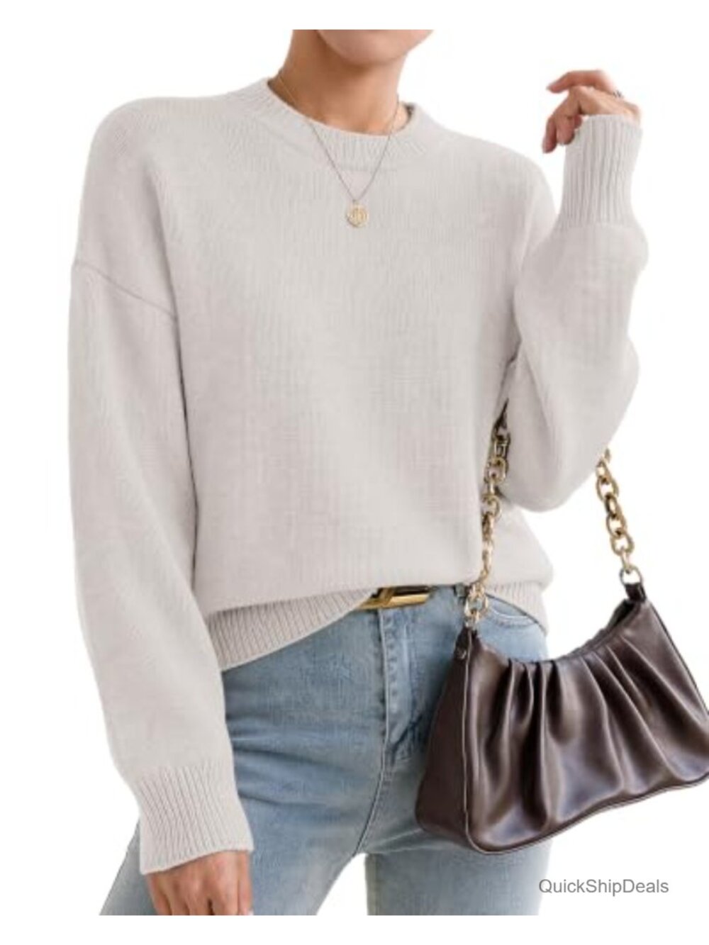 Oversized Cashmere Crewneck Sweater Pullover